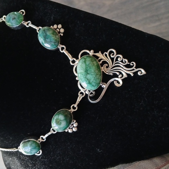 New Solar Quartz Agate 925 Silver Necklace. - Picture 3 of 12